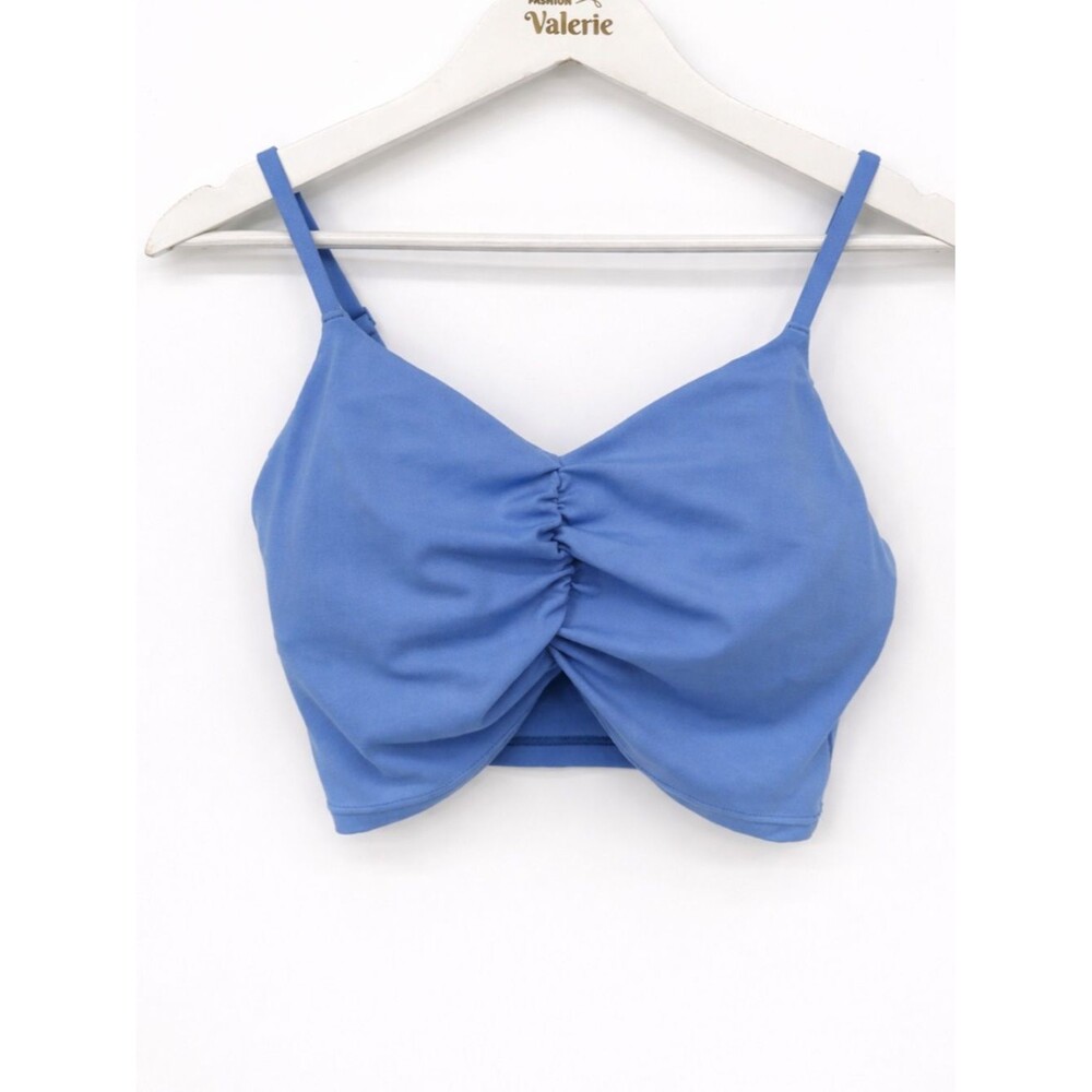 Aerie Blue Sports Bra Ruched Soft Offline Size Small Athletic